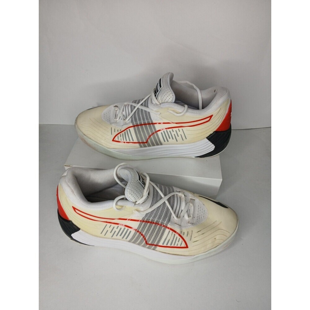 Puma Fusion Nitro Team BasketballShoesWhite Gra RedMen'sSize 11 AthleticSneakers - Picture 2 of 7